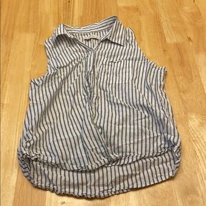 Striped cut off tank top